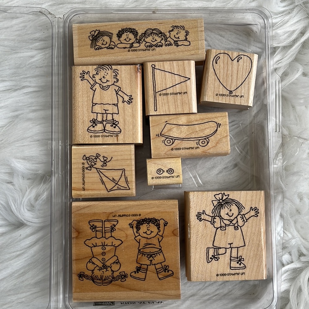 Stampin UP Rubber Stamps Kids at Play  1999 ~Retired